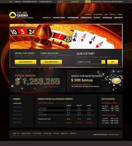 Online Casino CSS Template - Flashmint 408
