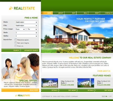 Real estate website template