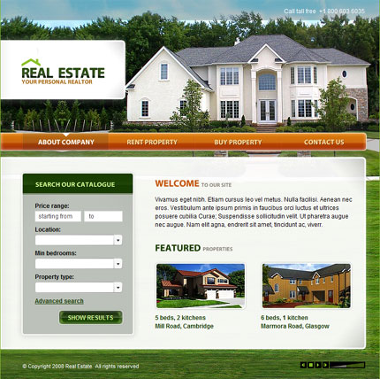 Real estate company flash template
