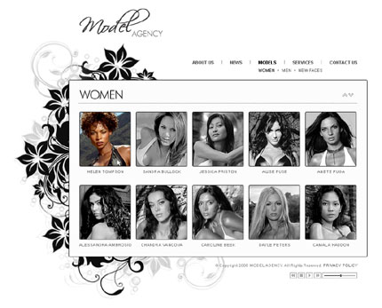 Model agency CMS v2 flash template