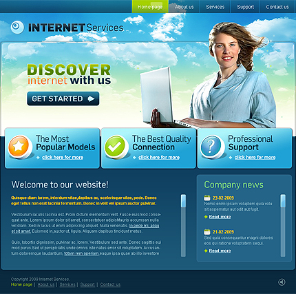 Internet services business CMS flash template