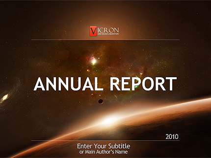 Space annual report PowerPoint template