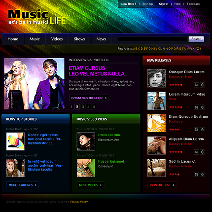 Music CSS template