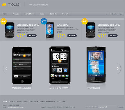 E-Mobile ecommerce  Fancy flash template