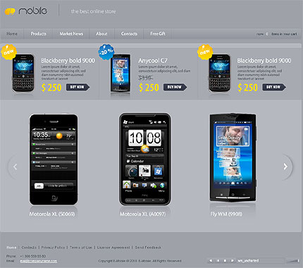 E-Mobile ecommerce Fancy flash template