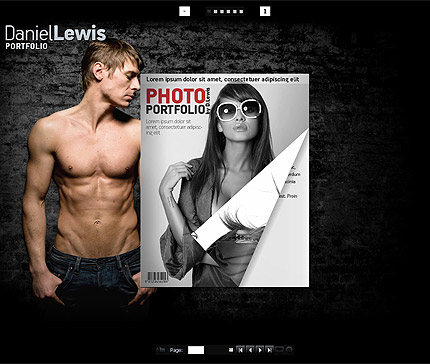 Photo flip book Flash CMS template