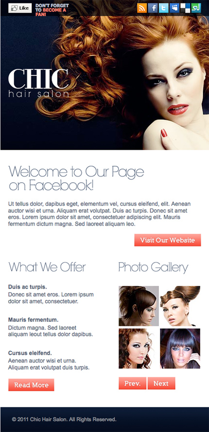 Hair salon facebook template