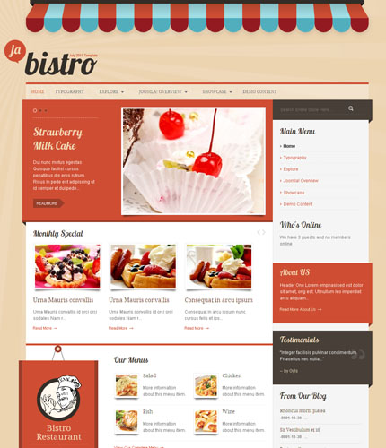 Bistro Joomla template