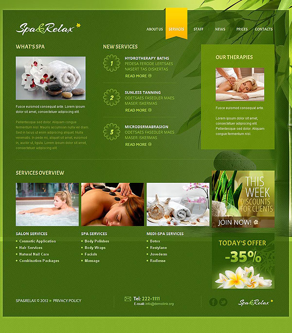 Spa Massage Wordpress Template