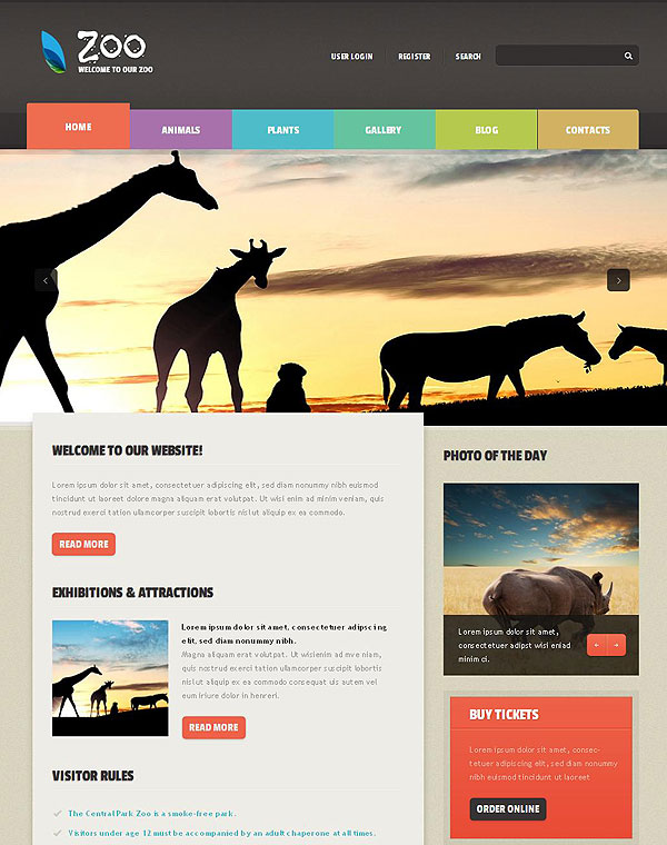 Animals of Africa Zoo Joomla Template