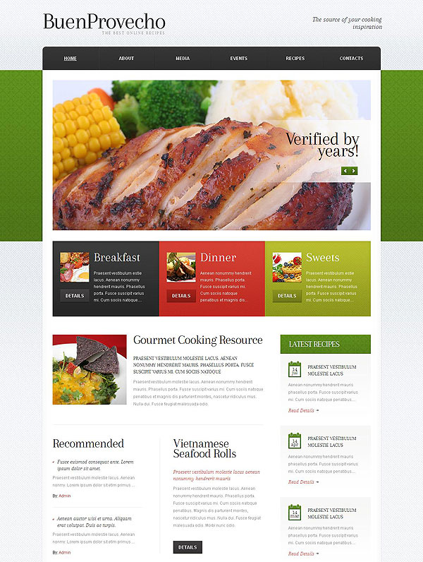 Recipes Food and Cooking Blog Theme