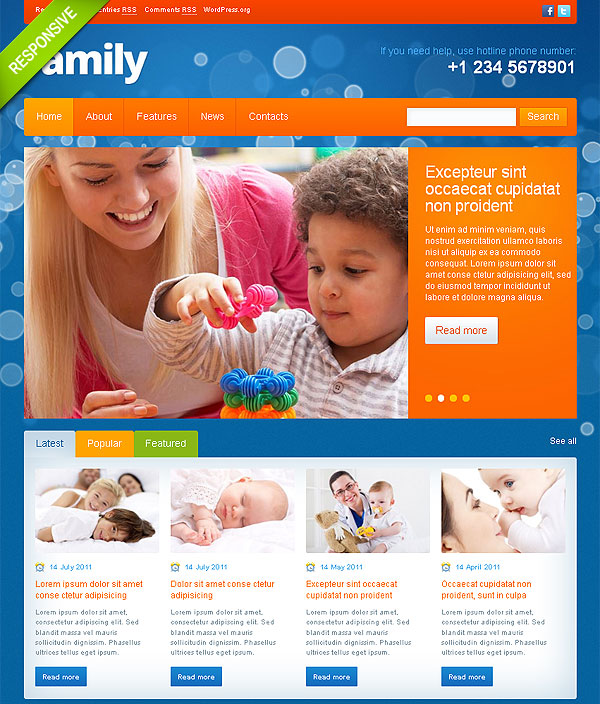 Children Family Theme For Wordpress
