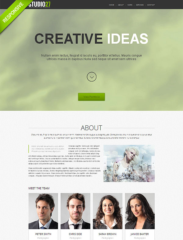 Photo Portfolio Responsive One Page Theme