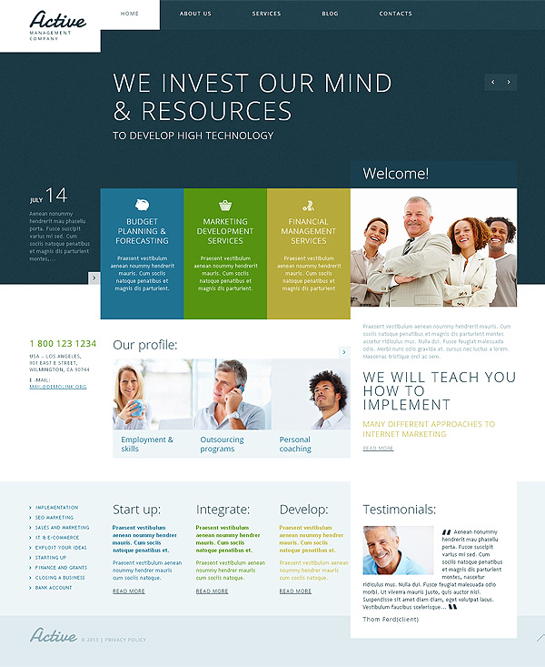 Investors Responsive Wordpress Blog