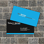 Blue photo business card template