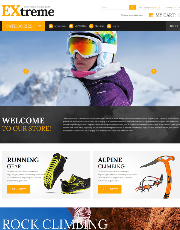 Extreme Sport Closing Template For Magento