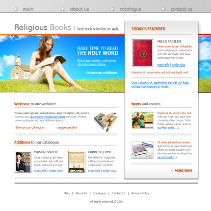 Religious books html & flash template