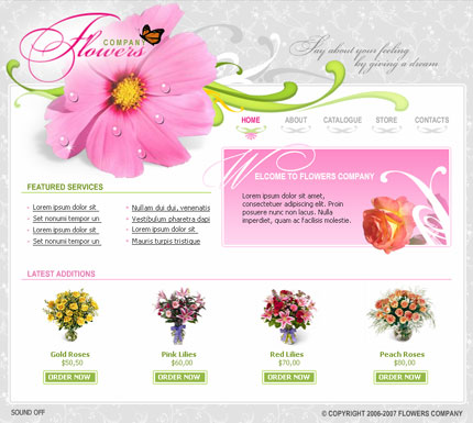 Flowers flash template