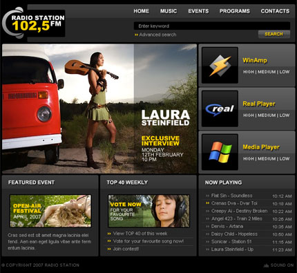 Radio station flash template