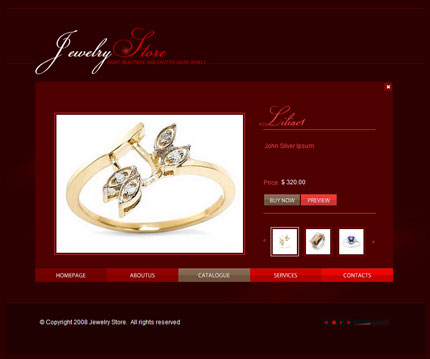 Jewellery store XML flash template