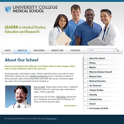 Medical school CSS template