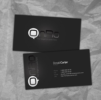 Pure black business card template