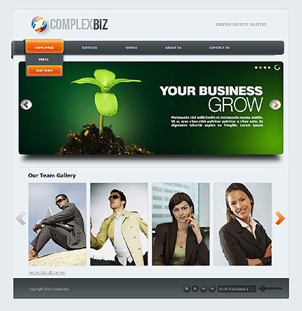 Grow business flash CMS template