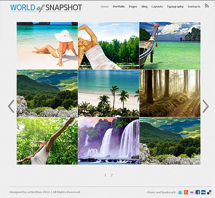 Photo blog Wordpress portfolio theme