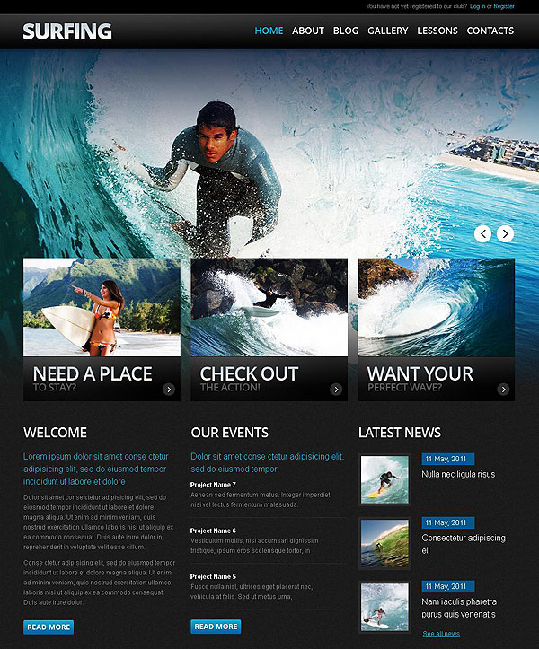 Surf School Drupal Theme