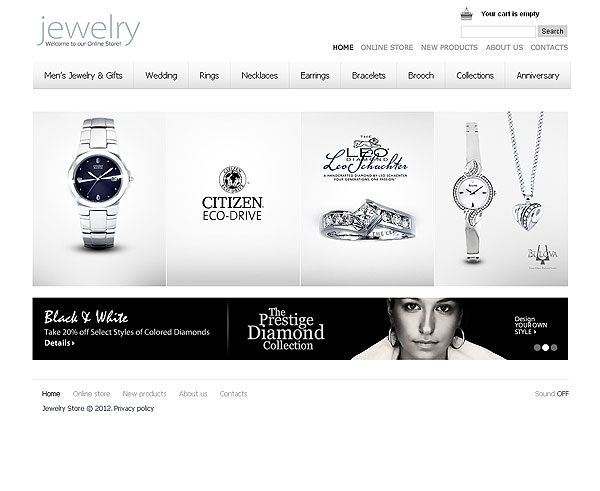 Jewelry Ecommerce Flash Template With CMS