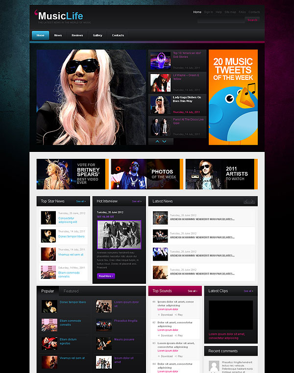 Music News Wordpress Template