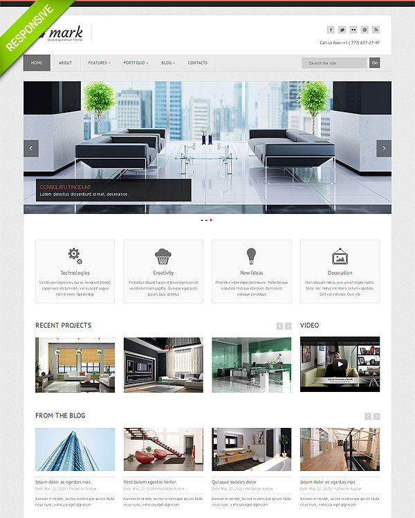 Interior Twitter Bootstrap Template