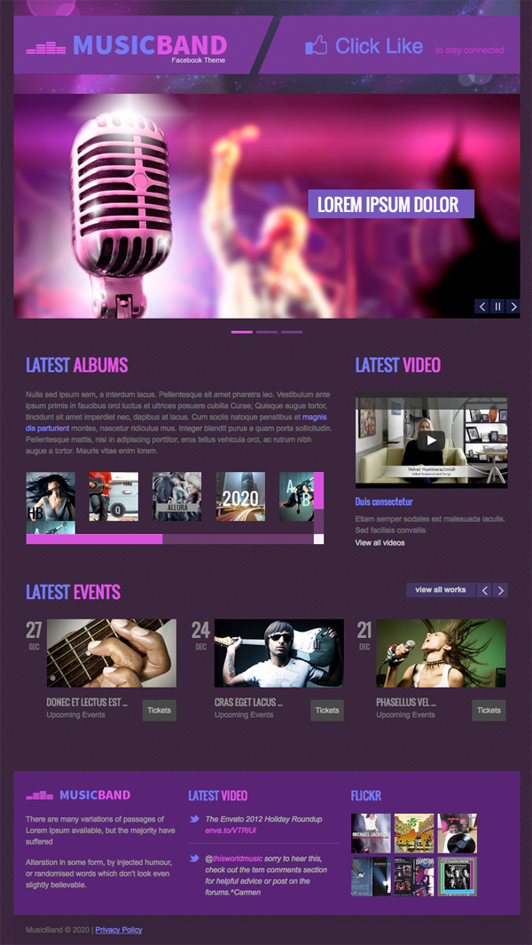 Music Band 810px Facebook Template