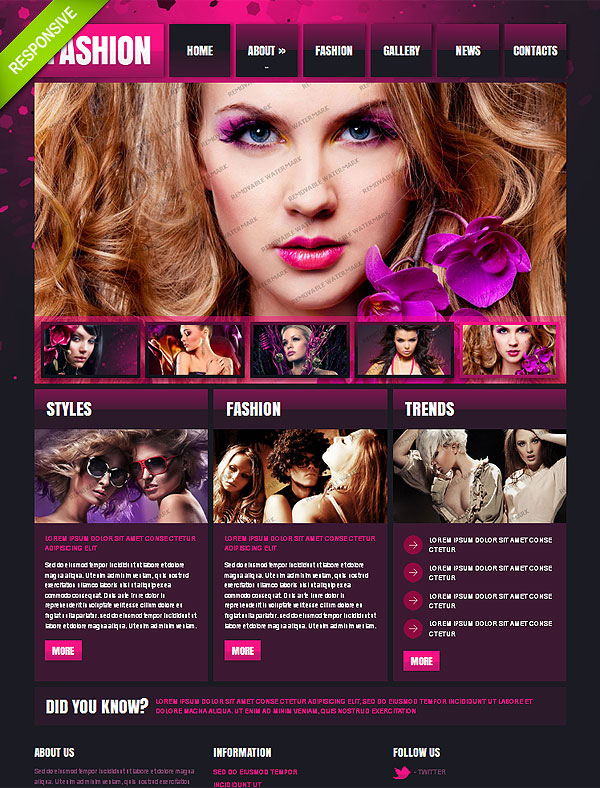 Fashion Responsive Website Template