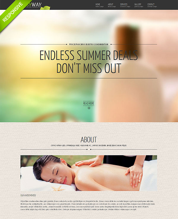 Spa Salon Responsive One Page Template