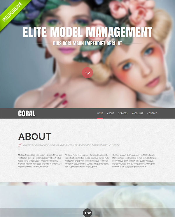 Fashion Models One Page Template