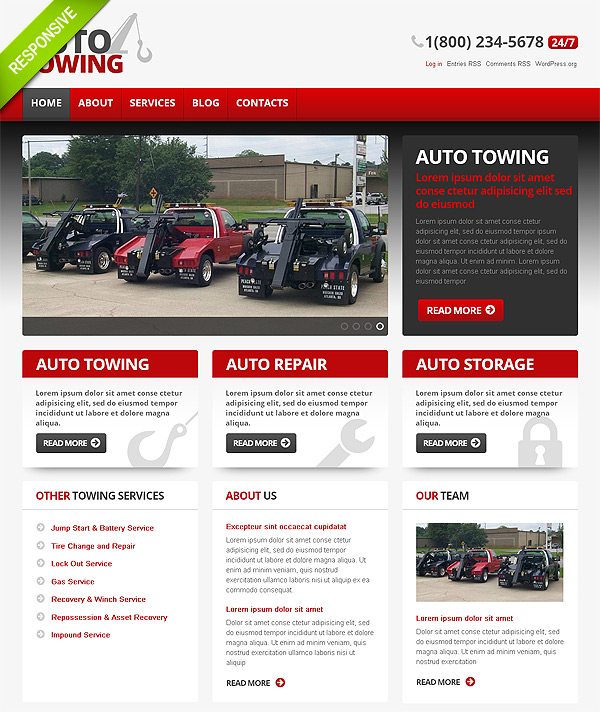 Automotive Towing Wordpress Site